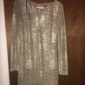 Gold shimmery thigh length dress